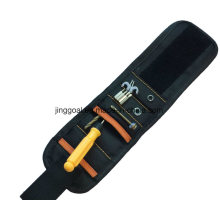 OEM 1680d Polyester Black Magnetic Wristband with 15 Strong Magnets and Two Small Pockets for Holding Screws